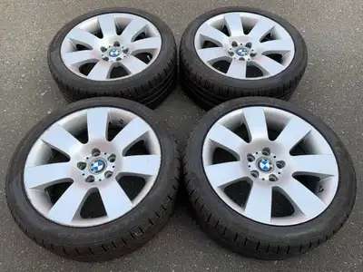Here is a Set of Genuine Factory 18" BMW E60 Pirelli Sottozero winter package in good used condition...