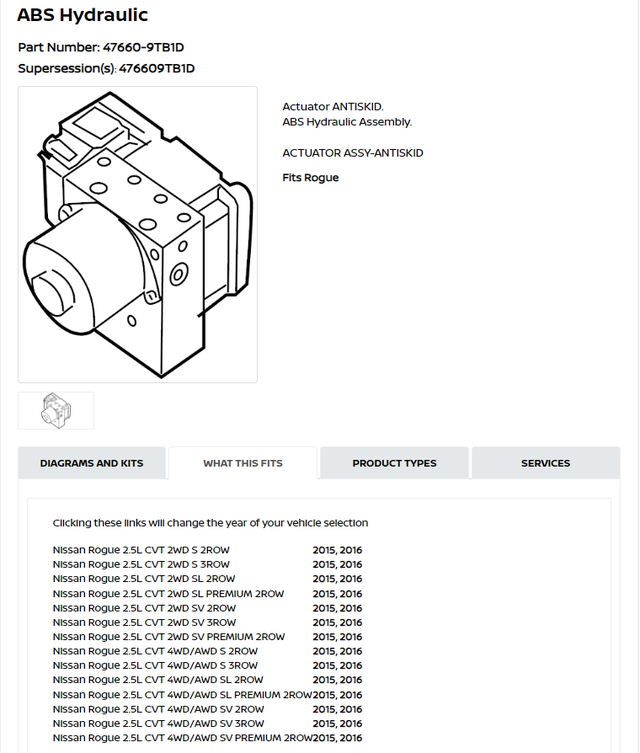 New ABS Hydraulic Assembly for Nissan Rogue (2015-2016) in Other Parts & Accessories in Yarmouth - Image 2