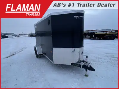 2026 ROYAL 5'X10' +2' V-NOSE ENCLOSED CARGO TRAILER Color: Black (1) 2900lb Lippert Spring Axle Tire...