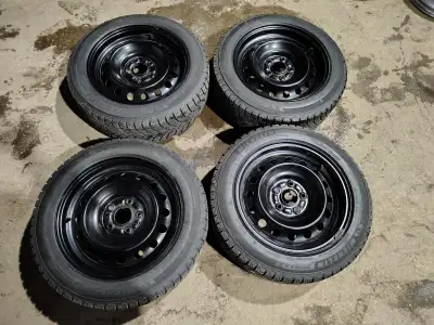 RIMS 16" Steel Rims Great Shape 5x114.3 Off of a 2015 Honda Civic TIRES 205 55 16 Michelin X-Ice Sno...