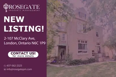Charming 1-Bedroom Apartment in the Heart of London – 650 Sq Ft Welcome to 2-107 McClary Ave, a cozy...