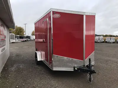 IRON LITE SERIES 7' X 12' SINGLE AXLE CARGO TRAILER WITH REAR RAMP DOOR AND 12in. EXTRA HEIGHT! Unlo...