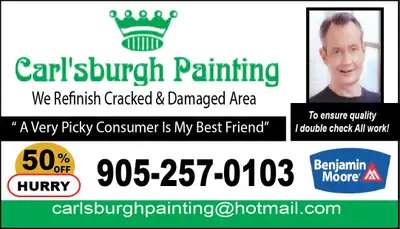 50% OFF Painting Special Most average sized rooms painted for $149.00 We specialize in drywall repai...