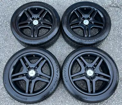 Wheels: Gloss Black 18 Inch OEM AMG Fitment: Mercedes Benz CL-Class CL55 / S-Class S55 (2003-2006) Q...