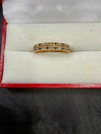 Women's 14K Gold Ring with Diamonds and Sapphires~Size 9 Hamilton Ontario Preview