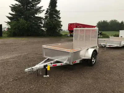 ACTION SERIES 5' X 8' ALUMINUM UTILITY TRAILER WITH REAR MESHED STRAIGHT GATE! Locally built by Menn...
