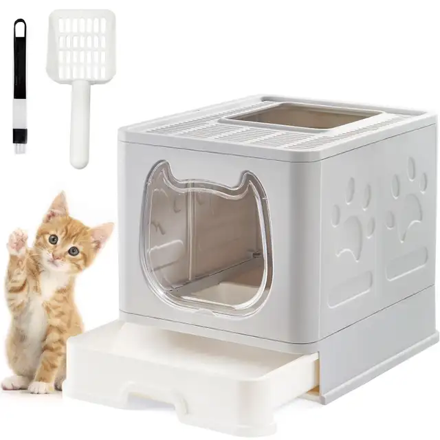 BRAND NEW - Suhaco Foldable Cat Litter Box with Lid  Litter Tray in Accessories in City of Toronto - Image 2