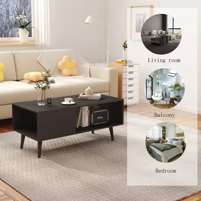 BRAND NEW - Yusong Retro Coffee Table with Storage Organizer... in Coffee Tables in Mississauga / Peel Region - Image 6