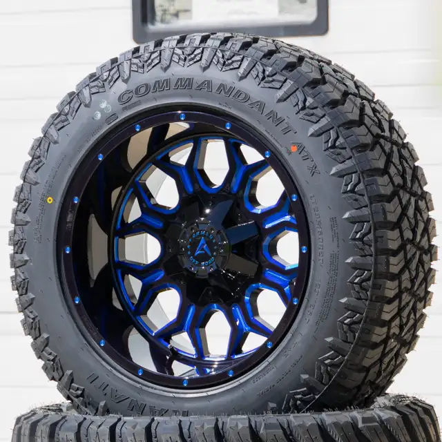 NEW 20 inch Armed INFANTRY GLOSS BLACK BLUE MILLED Wheels in Tires & Rims in Red Deer - Image 2