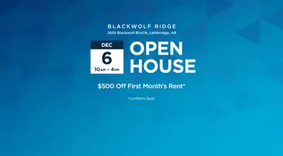 OPEN HOUSE EVENT: Saturday, December 6th from 10am - 4pm Walk-ins Welcome Monday - Friday from 10am...