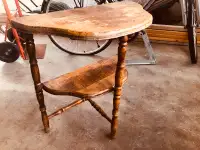 Old solid wood side table