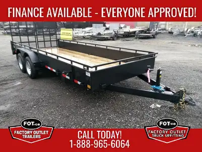 NEW 7x18ft Steel Side Utility Trailer from Canada Trailers - (2) 3,500 lb Axles w/ Easy Lube Spindle...