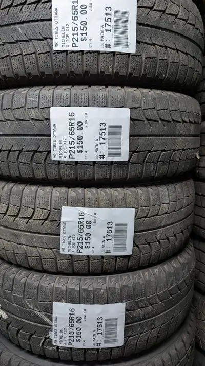 SET OF 4X P215/65R16 215/65/16 MICHELIN X ICE XI2 TAG # 17513 ** Please read details below ** MR. TI...