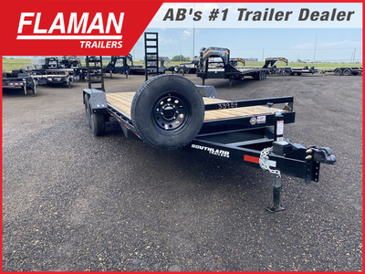2026 SOUTHLAND 18' LOWBOY FLAT DECK TRAILER Color: Black (2) 7000lb Lippert Spring Axles Suspension:...
