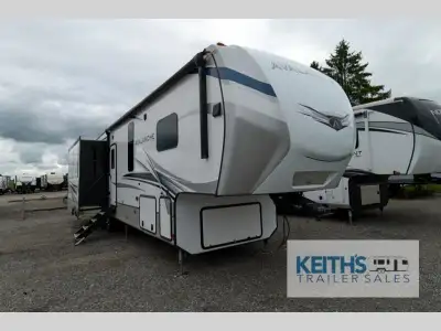 Keystone Avalanche fifth wheel 365MB highlights: Two Bedrooms Loft Fireplace Four Slides Kitchen Isl...