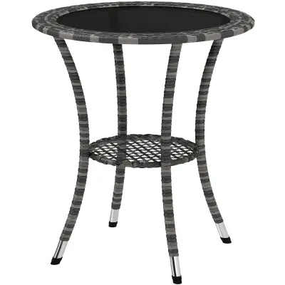 Outdoor Rattan Dining Table, Patio Wicker Round Coffee Table wit, View more