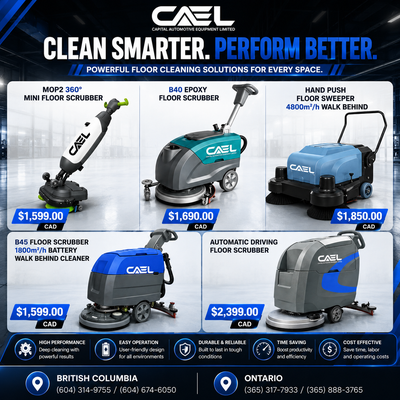 Keep your facility spotless with CAEL Floor Scrubbers and Sweepers, engineered for powerful cleaning...