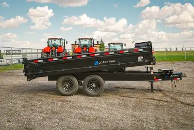Welcome to Tractorland Trailers! Brand new 2027 Load Trail 96" x 14' tandem axle deck over dump trai...