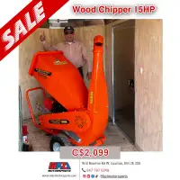 DUCAR 15HP Wood chipper W/Electric start 2 blades & cutting edge