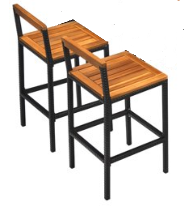 New- Set of 6 Outdoor Bar Stools, Acacia Wood top in Patio & Garden Furniture in City of Toronto - Image 3
