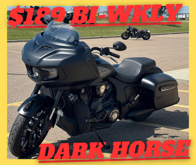 PAYMENTS AS LOW AS $189 BI WKLY! SELLING ALMOST NEW 2023 INDIAN CHALLENGER DARK HORSE IN BLACK SMOKE...