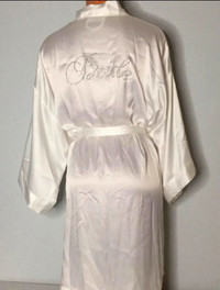 VICTORIA'S SECRET "I Do" Bridal White Satin Robe - New with tag