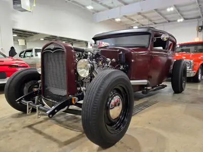 1931 Ford Model A Tudor Sedan Hot rod. Build pictures come with the car. Old-school build with a fla...