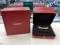 Cartier 18K Gold Love Bangle w/Pave Diamonds - Size 16