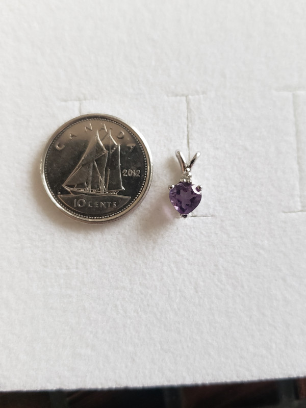 Amethyst & tiny diamond pendant in Jewellery & Watches in Whitehorse - Image 2
