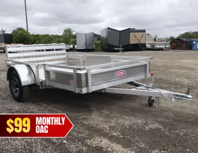 HOMEOWNERS SPACE-SAVER SERIES 6 X 10 ALUMINUM UTILITY TRAILER WITH SOLID ALUMINUM SIDES AND REMOVABL...