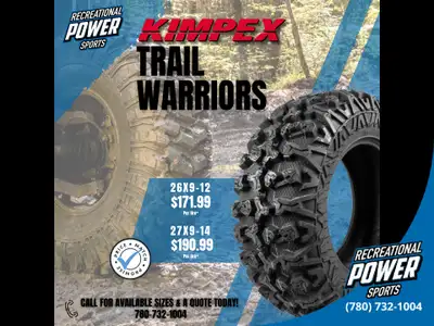 Starting at $171.99 each for 26x9-12 Non-directional interlocking tread pattern Additional super lar...