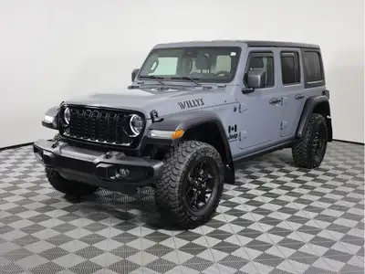 Ready to go wild, our 2024 Jeep Wrangler Willys 4 Door 4X4 is built for unbound adventure in Anvil w...