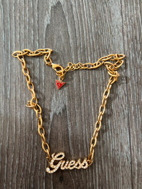 LIMITED EDITION Guess Gold Necklace with Rhinestones