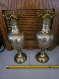 14" Heavy Brass Vases 2 for $135.00