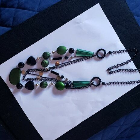 Necklace green black beads in Jewellery & Watches in Pembroke