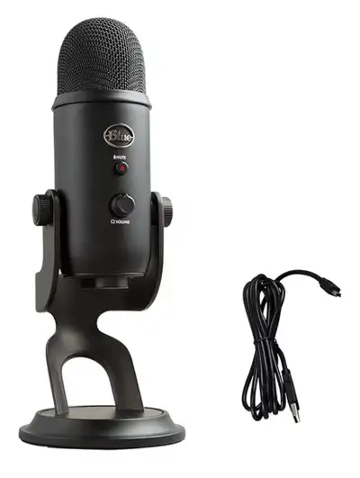 Blue Yeti USB Mic: Great for PC, mac, recording, gaming, podcasting, etc. Mint condition and hardly...