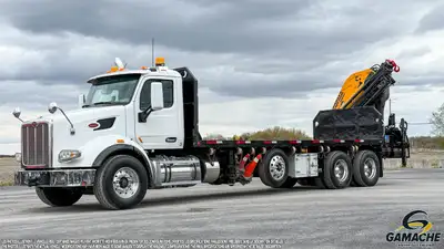 Heavy truck - # STOCK: C-37506 2018 PETERBILT 567 CAMION PLATE FORME AVEC GRUE 2018 PETERBILT 567 PL...