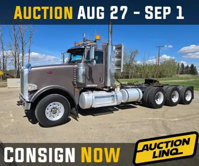 SELLING IN UNRESERVED AUCTION ENDING SEPTEMBER 1ST! 2017 PETERBILT 367 6X8 TRI DRIVE DAY CAB TRUCK T...
