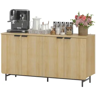 55" Modern Sideboard, Fluted Buffet Cabinet with Adjustable Shel, View more