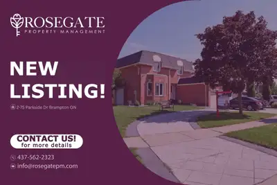 Spacious 3-Bedroom Basement Apartment with 2 Bathrooms – Brampton Welcome to 2–75 Parkside Drive, Br...