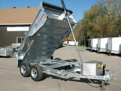 REMORQUE DOMPEUR NEUVE GALVANISER K-TRAIL 6' X 10' 2 ESSIEUX DE 5200LBS PAS BESION D'INSPECTION DE L...