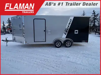 2026 Legend 7.5'x23' Enclosed Aluminum Sled Trailer Color: Silverfrost and Black w/ Polished Accent...