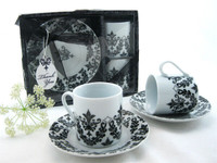 Espresso Coffee Cup and Saucer Set – Great Gift or Present Descr