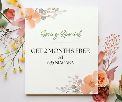 Get 2 Months Free at 695 Niagara! Open House: Every Saturday from 11:00 am to 4:00 pm Discover Eleva...