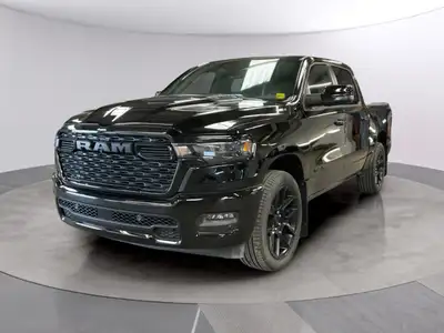 Presenting the stunning 2026 Ram 1500 Sport in an elegant black finish, equipped with a robust 4x4 d...