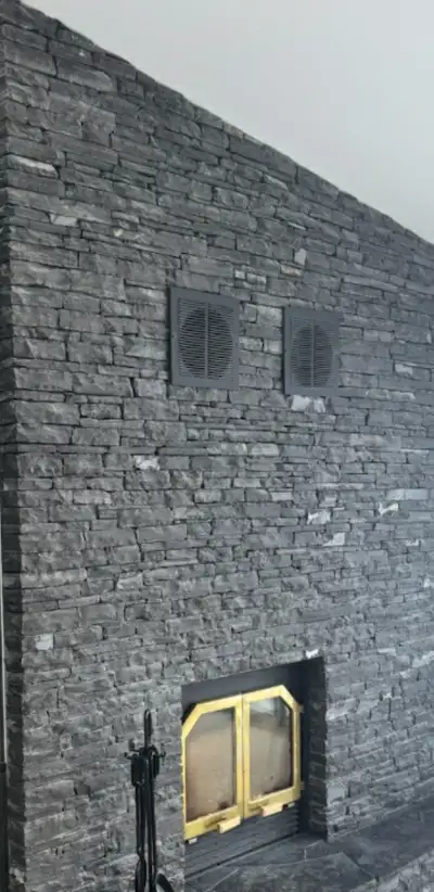 Wood burning fireplace with new venting. Free delivery,., View more