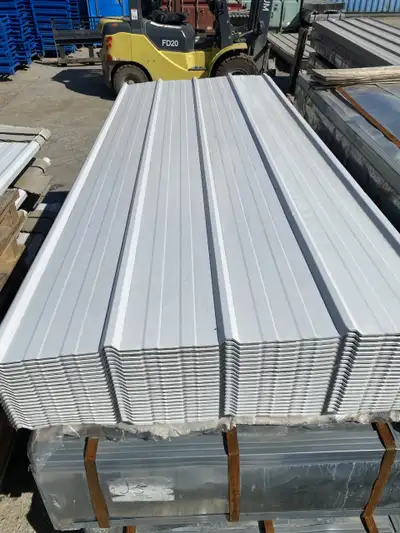 NEW 29 GA WHITE STEEL SIDING SHEET 18 FT 16 FT, 14 FT, 12 FT, 10, View more