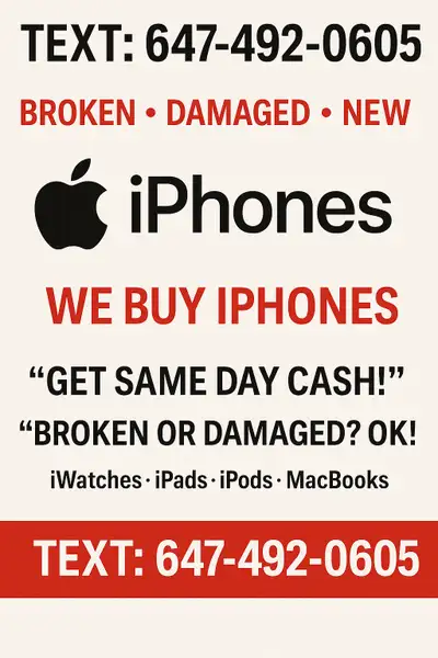Buying iPhones for Cash – Cracked, Broken, or New in Box, View more