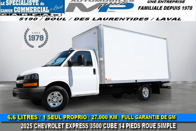 2025 Chevrolet Express 3500 Cube 14 Feet Single Rear Wheel / 6.6 Liter