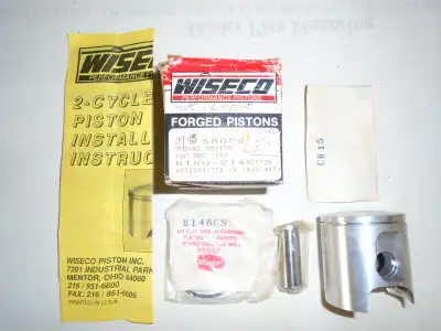 Clearance sale on mostly Wiseco 2-stroke piston kits with 2 others......in stock only! or....buy all...